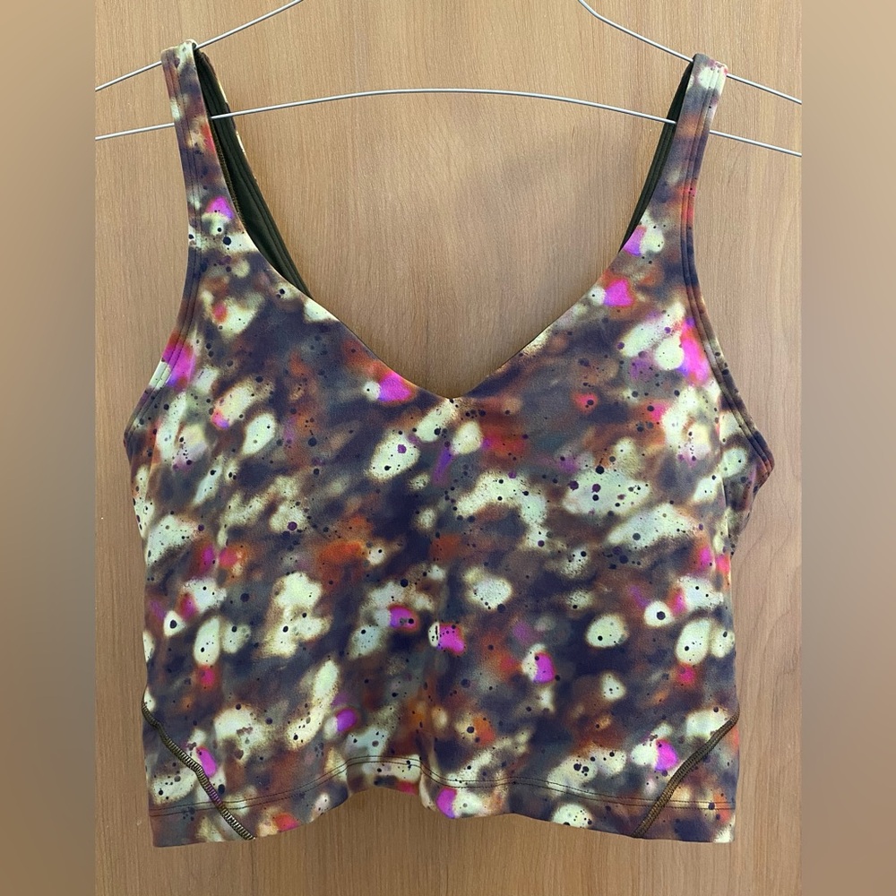 Lululemon Align Cropped Tank Top [Sz 10] | Soft Focus Splatter Green Multi